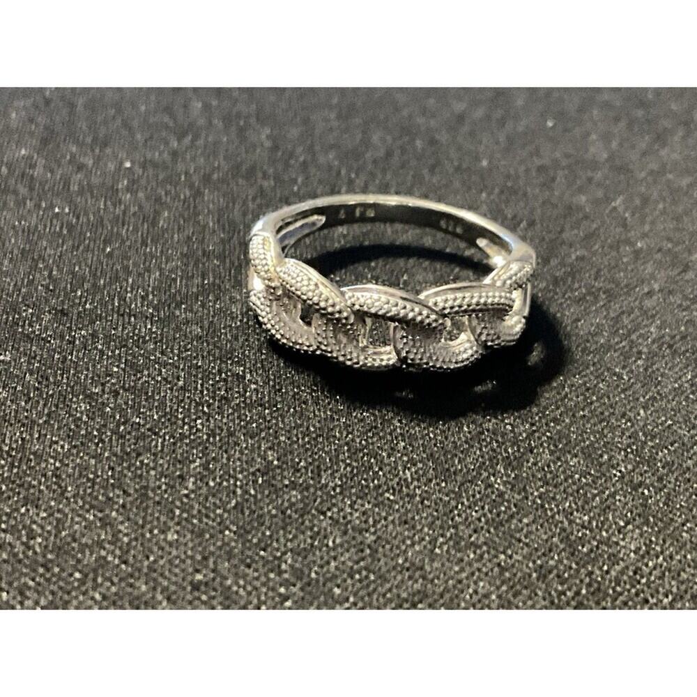 925 Chain Link Textured Ring Size 7